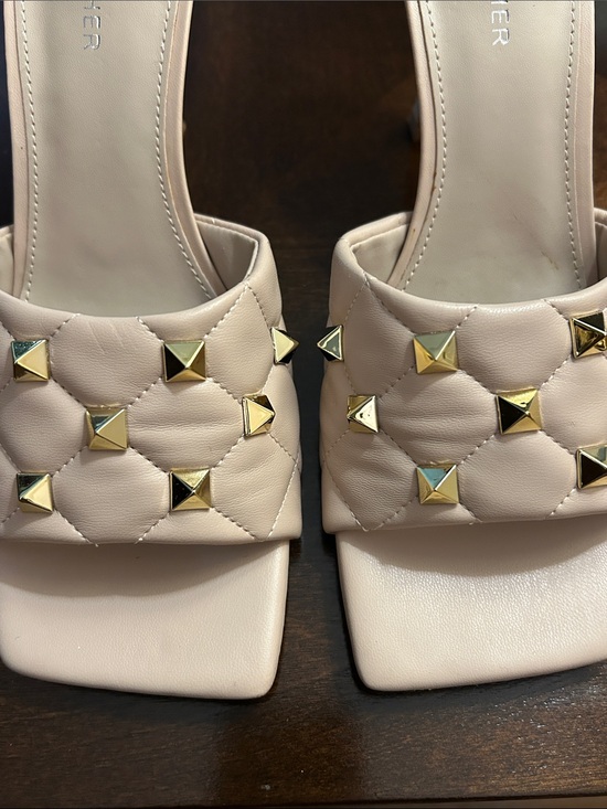 Marc Fisher Shoes - Quilted Stud Slide Sandals - Nude Marc Fisher